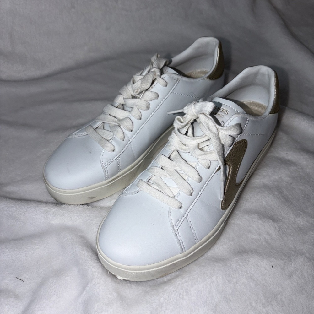 Skechers Womens Eden LX-Beaming Glory White/Gold Shoe Size 8.5 Retro Comfort Y2K